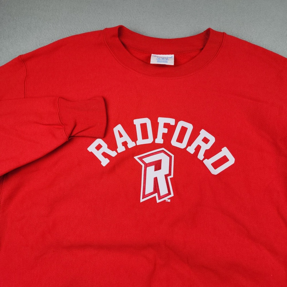 Champion Sweatshirt Mens XL Red Reverse Weave Radford Graphic Fleece Pullover